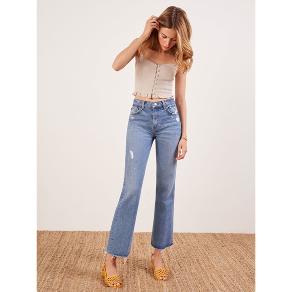 Reformation Cropped Flood Jean (Light Blue) - Picture 5 of 6